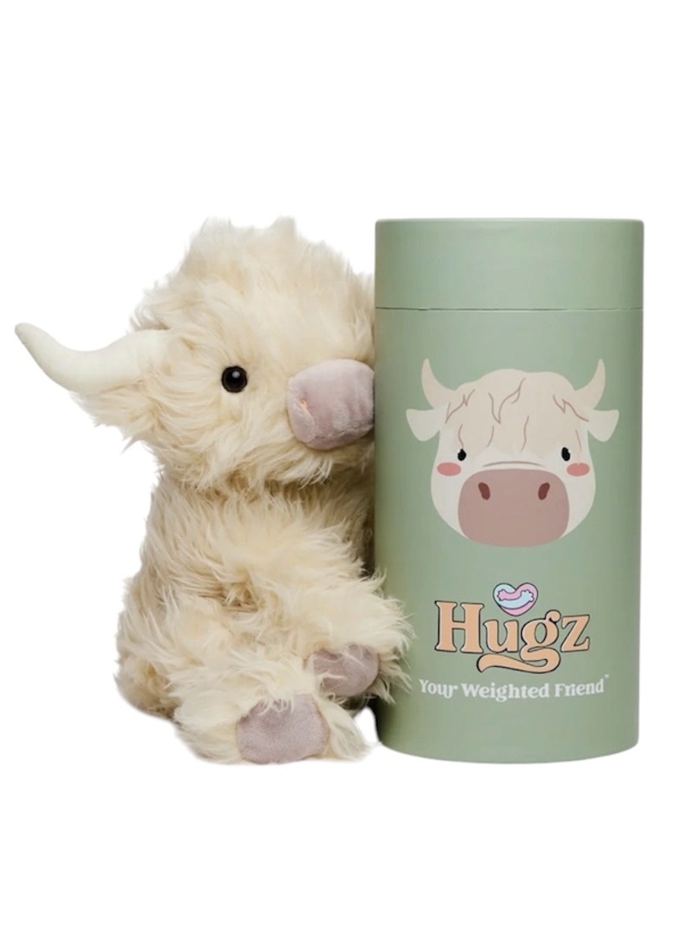 Hugz Give Hugz - Scottie the Highland Cow - weighted animal hot/cold BRAND NEW